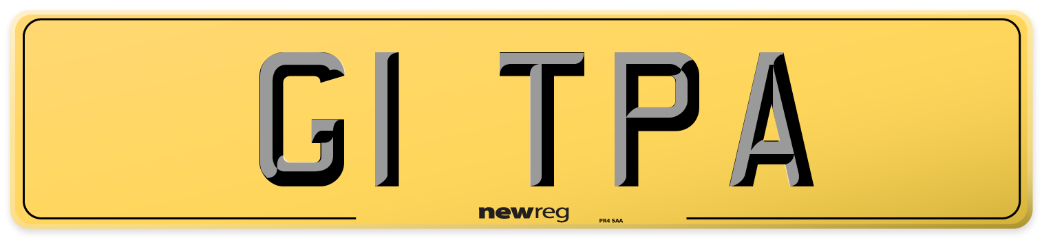 G1 TPA Rear Number Plate