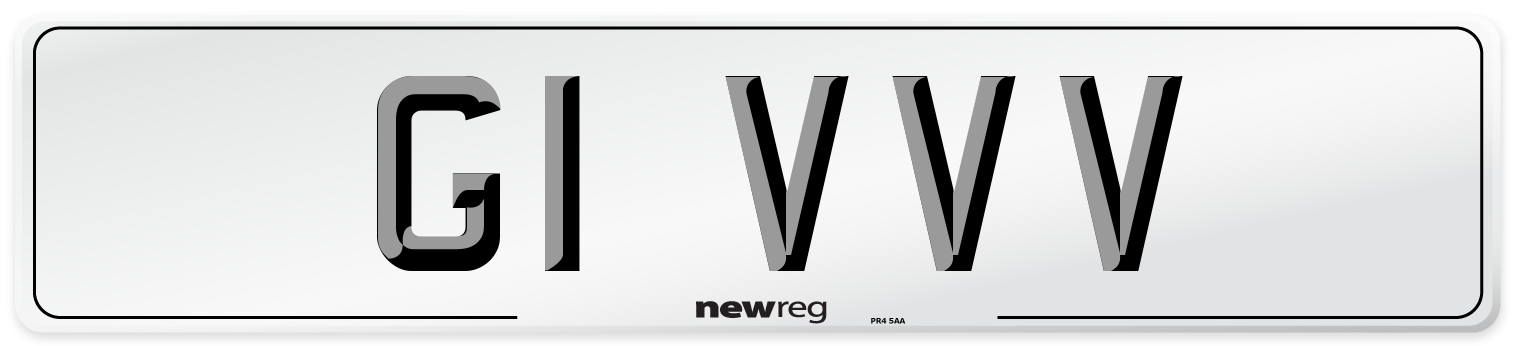 G1 VVV Front Number Plate