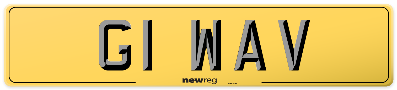 G1 WAV Rear Number Plate