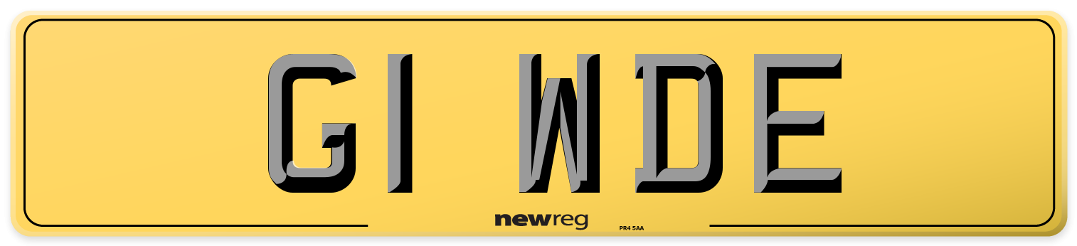 G1 WDE Rear Number Plate