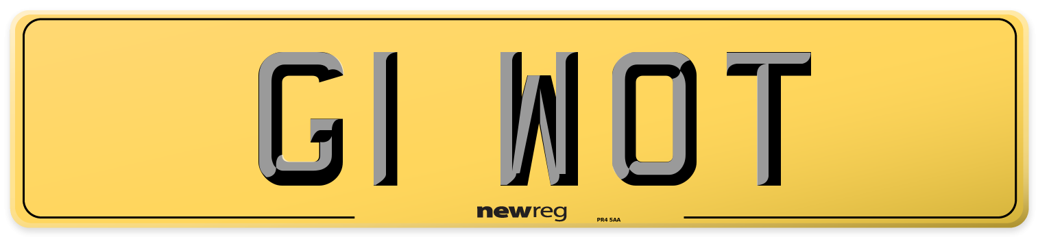 G1 WOT Rear Number Plate