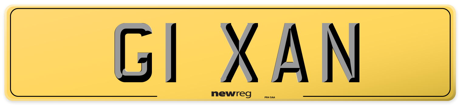 G1 XAN Rear Number Plate