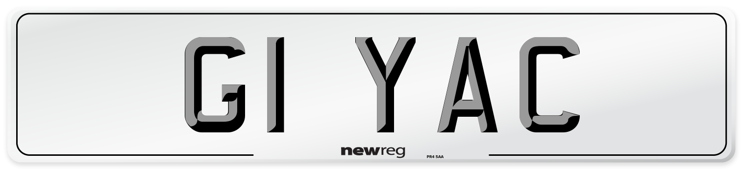 G1 YAC Front Number Plate
