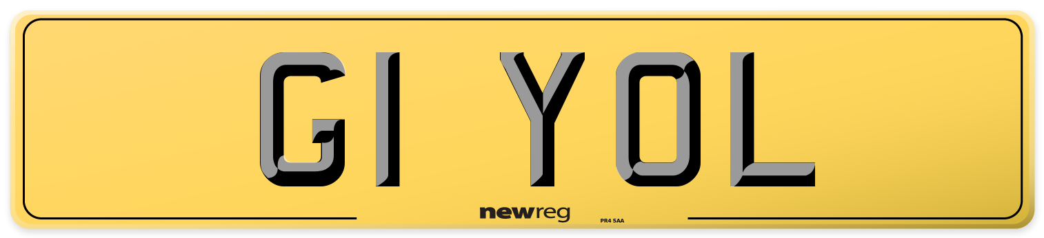 G1 YOL Rear Number Plate