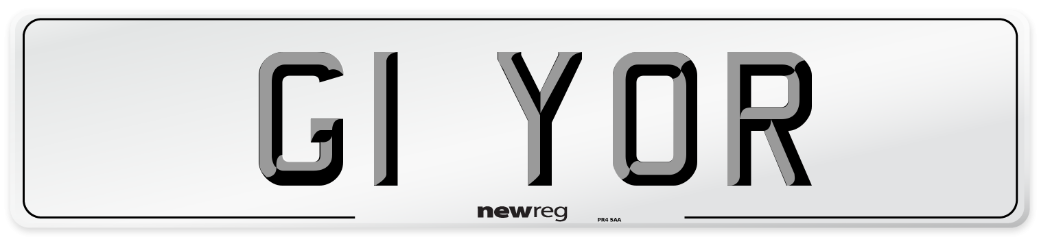 G1 YOR Front Number Plate