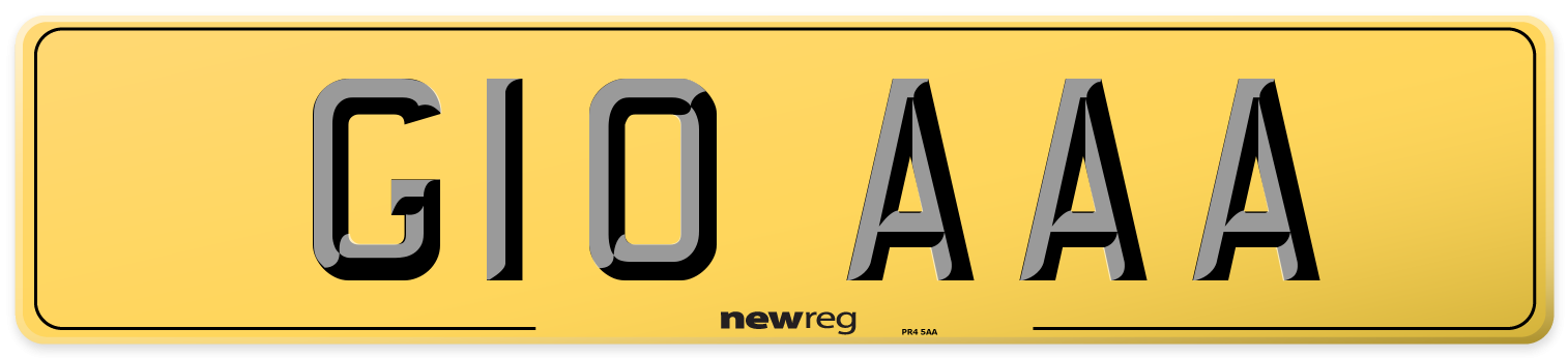 G10 AAA Rear Number Plate