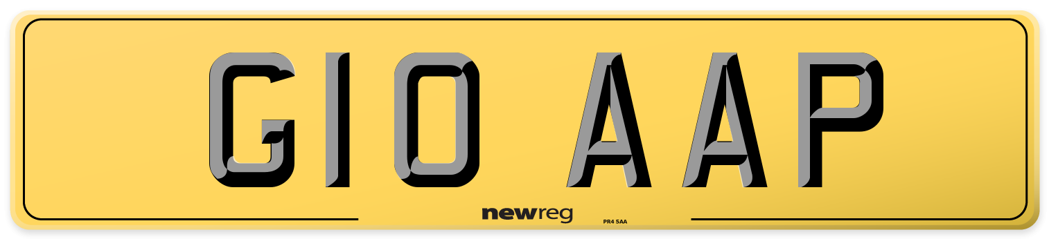 G10 AAP Rear Number Plate