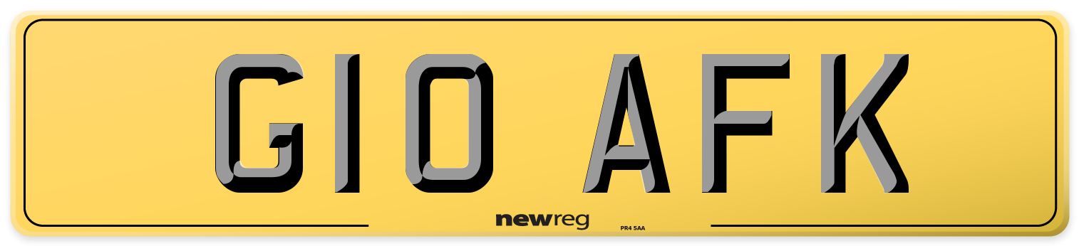 G10 AFK Rear Number Plate
