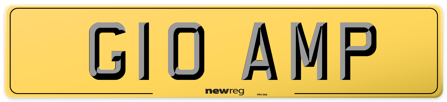 G10 AMP Rear Number Plate