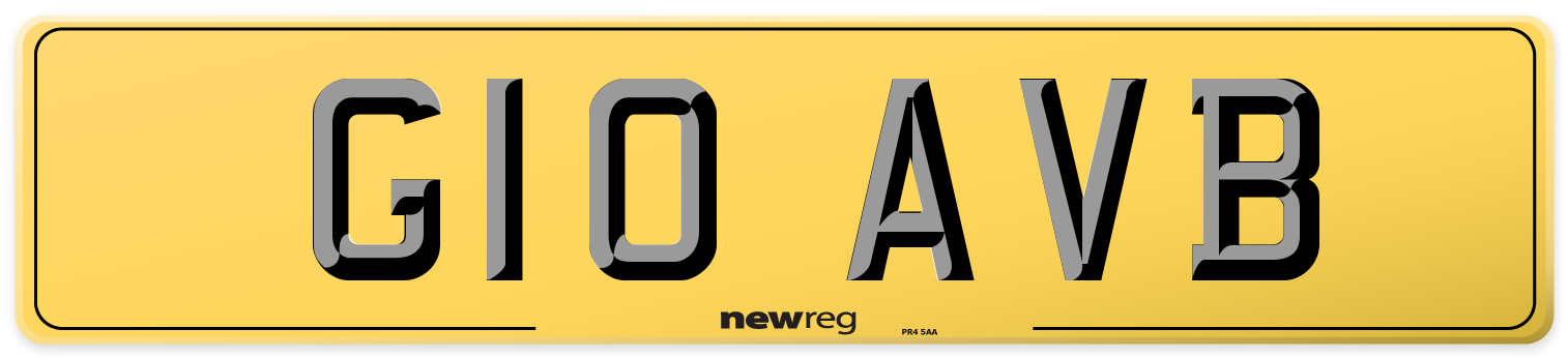 G10 AVB Rear Number Plate