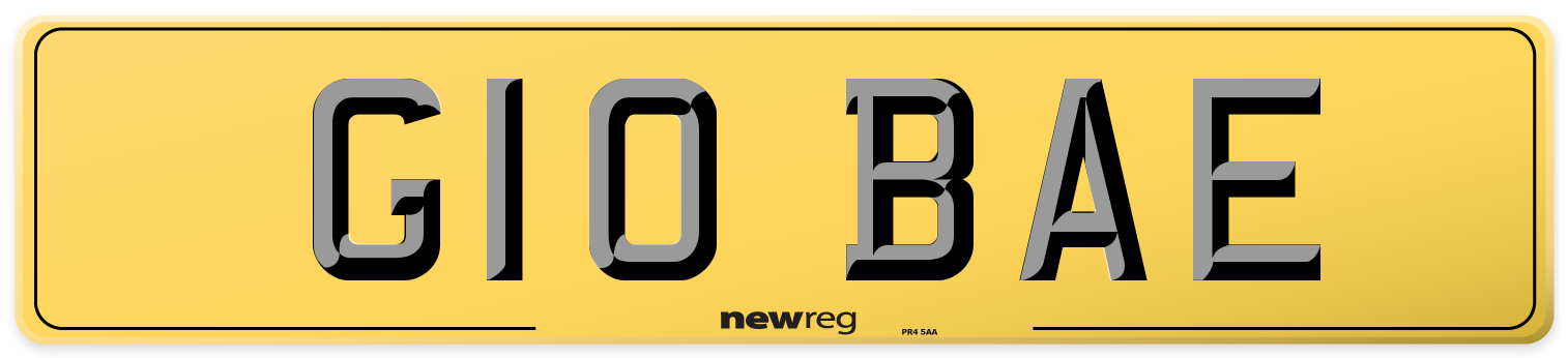 G10 BAE Rear Number Plate