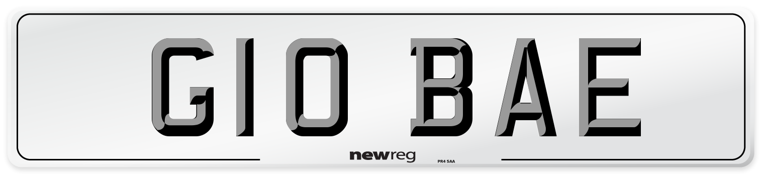 G10 BAE Front Number Plate