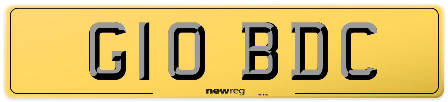 G10 BDC Rear Number Plate
