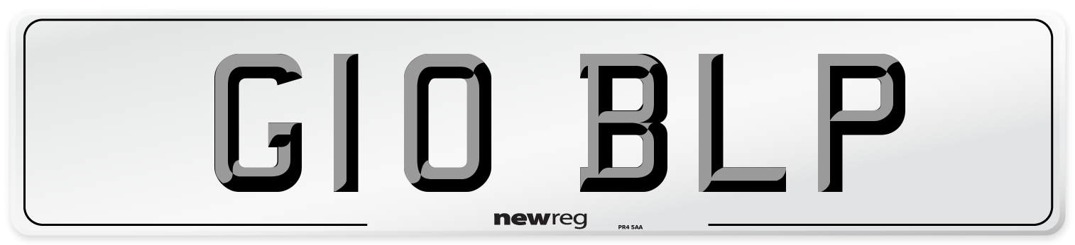 G10 BLP Front Number Plate