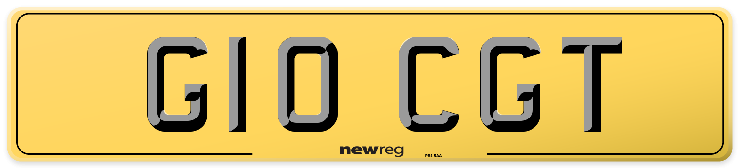 G10 CGT Rear Number Plate