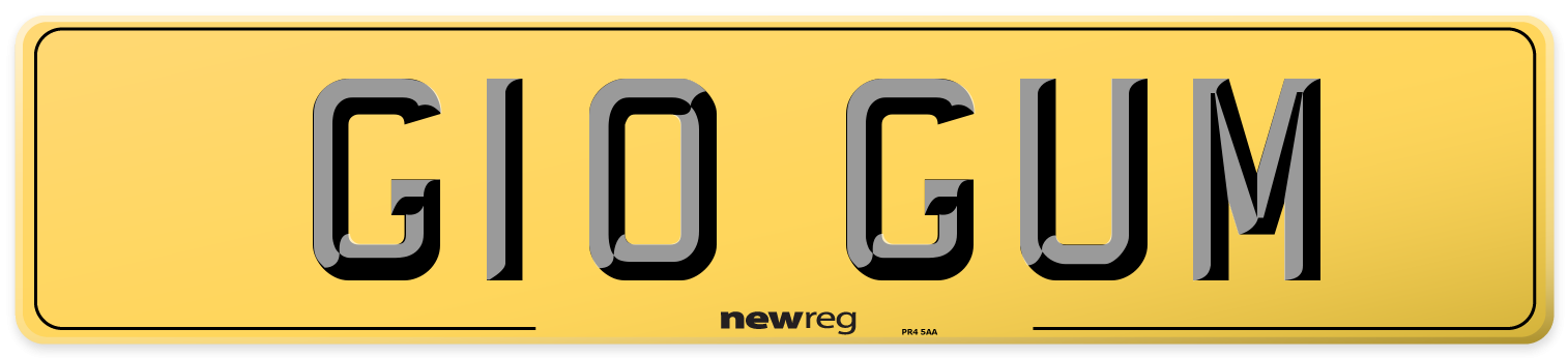 G10 GUM Rear Number Plate