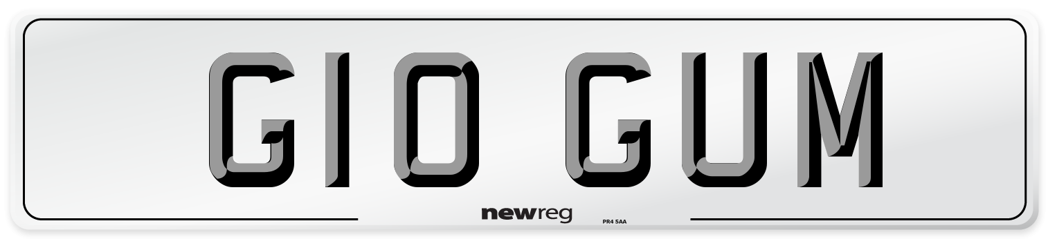 G10 GUM Front Number Plate