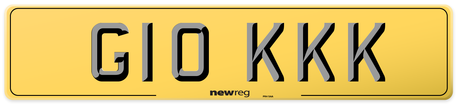 G10 KKK Rear Number Plate