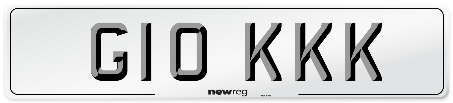 G10 KKK Front Number Plate