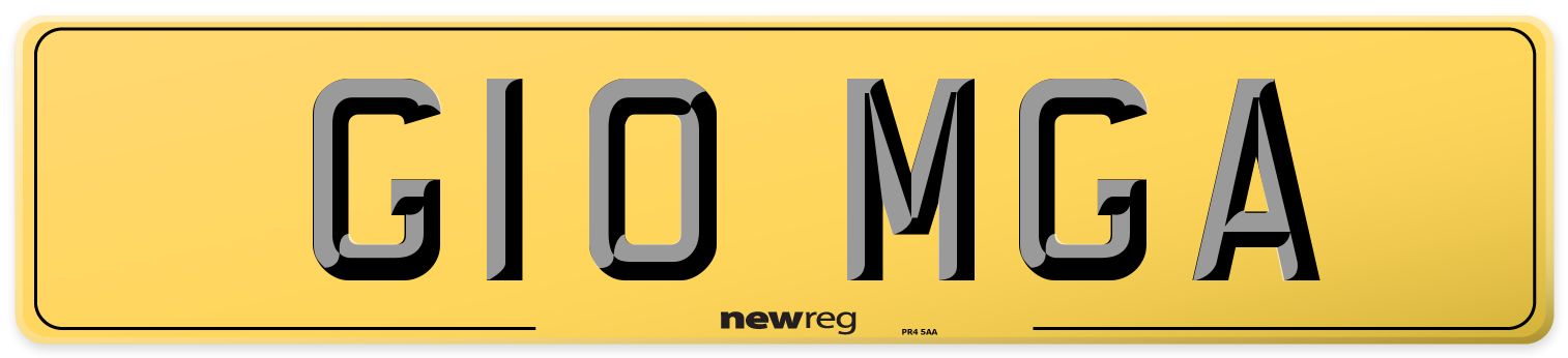 G10 MGA Rear Number Plate
