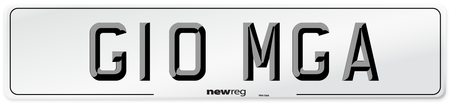 G10 MGA Front Number Plate