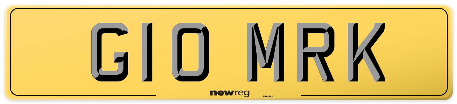 G10 MRK Rear Number Plate