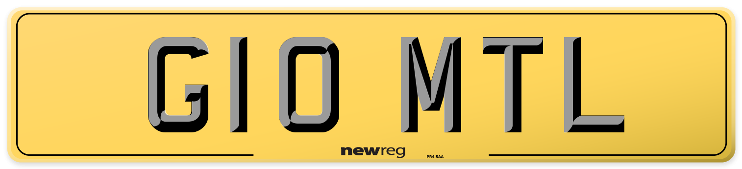 G10 MTL Rear Number Plate