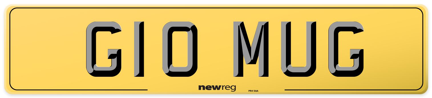 G10 MUG Rear Number Plate