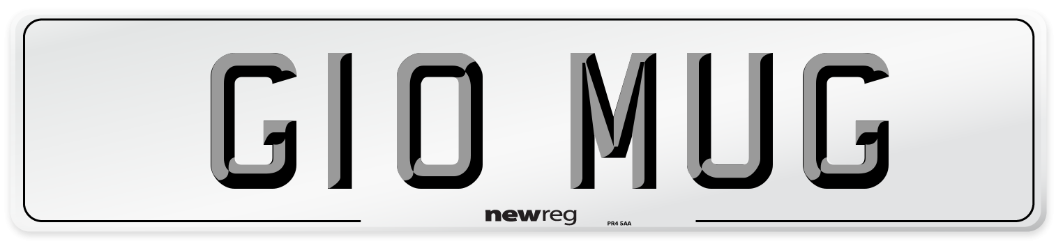 G10 MUG Front Number Plate