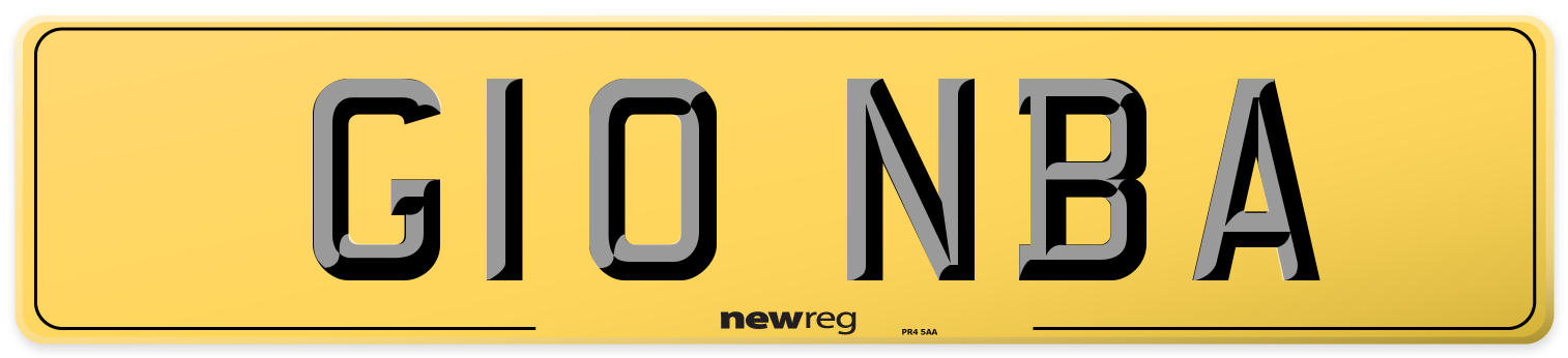 G10 NBA Rear Number Plate