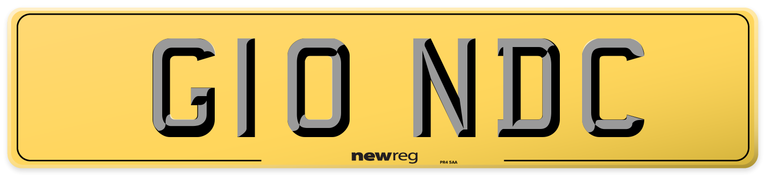 G10 NDC Rear Number Plate