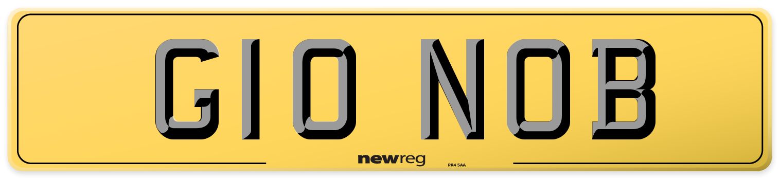 G10 NOB Rear Number Plate