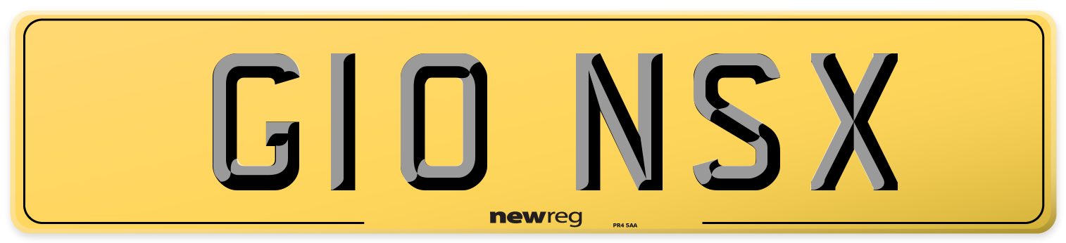 G10 NSX Rear Number Plate