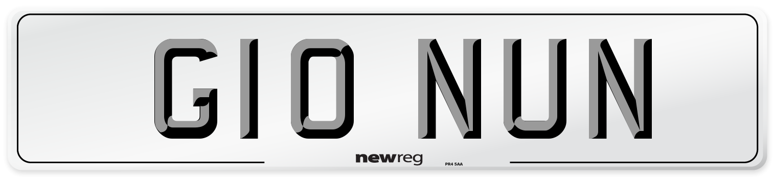 G10 NUN Front Number Plate