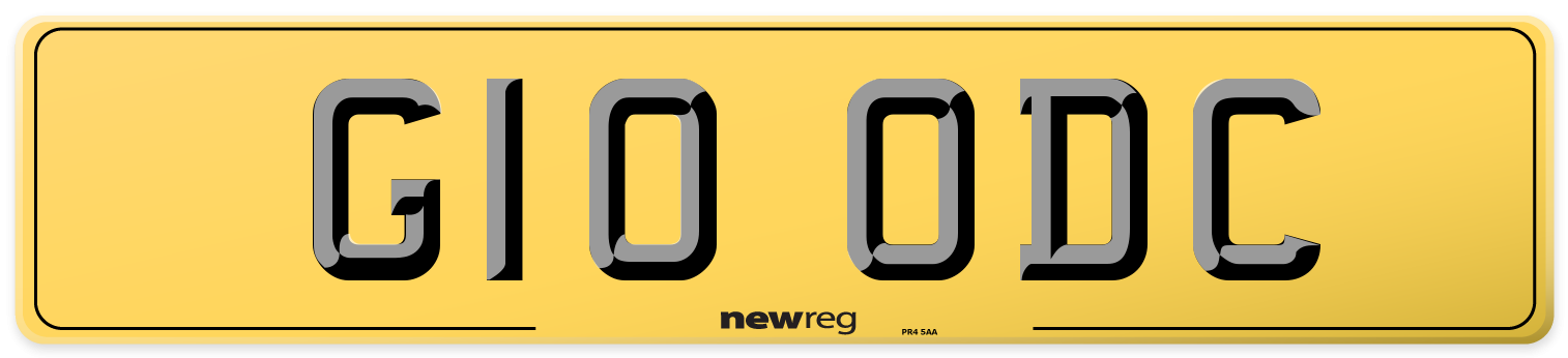 G10 ODC Rear Number Plate