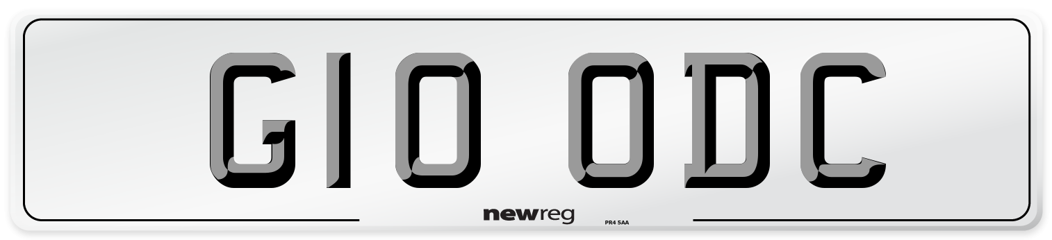 G10 ODC Front Number Plate