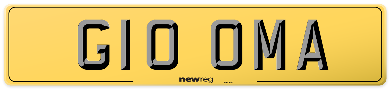 G10 OMA Rear Number Plate