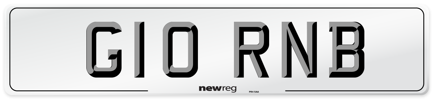 G10 RNB Front Number Plate