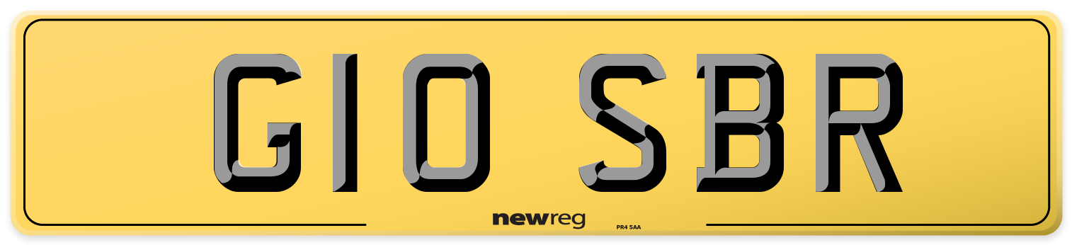 G10 SBR Rear Number Plate