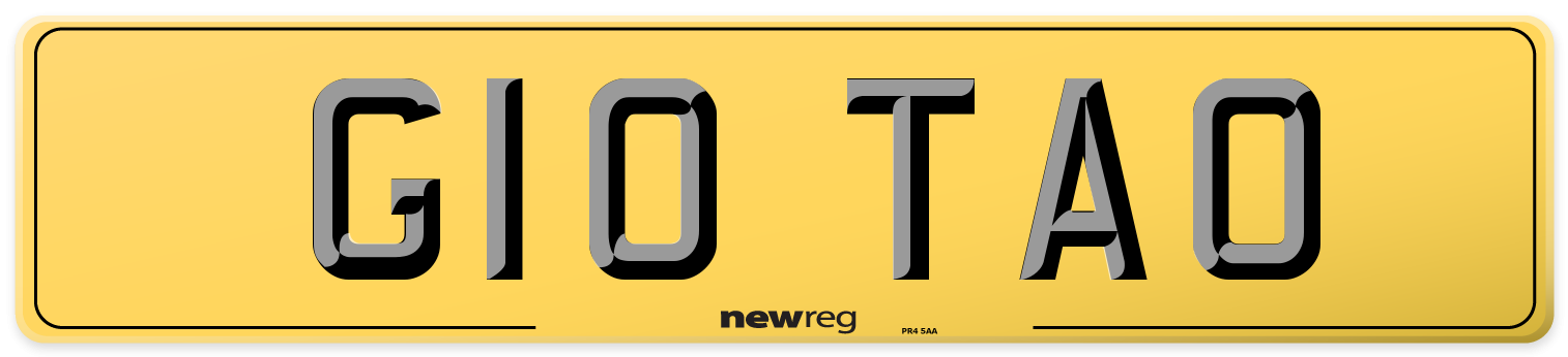 G10 TAO Rear Number Plate