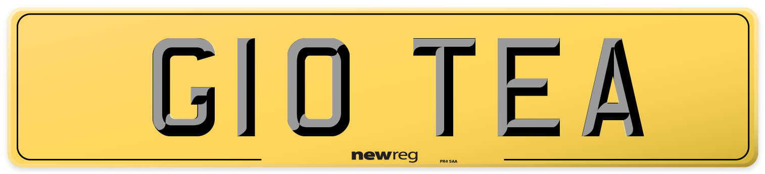 G10 TEA Rear Number Plate
