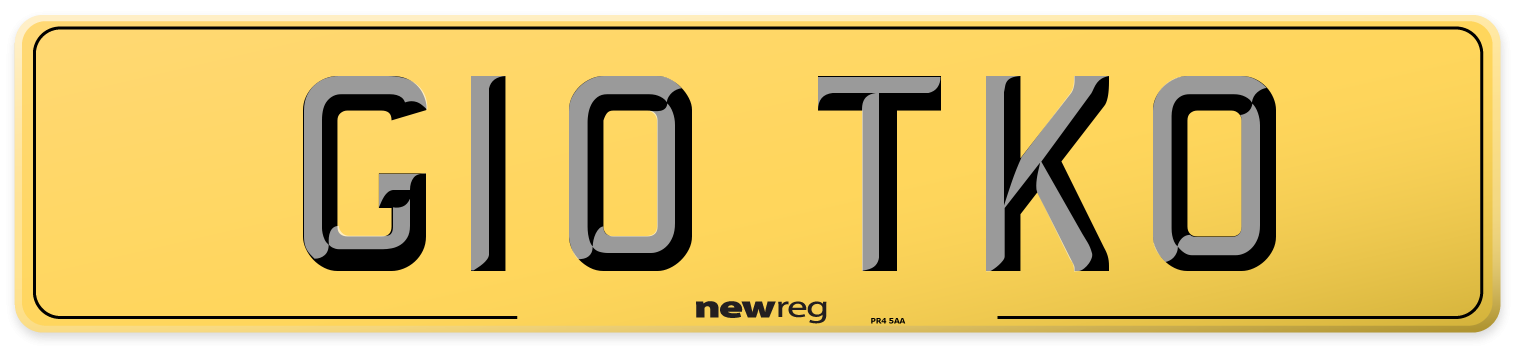 G10 TKO Rear Number Plate