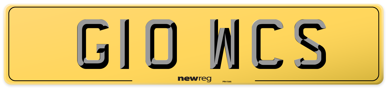 G10 WCS Rear Number Plate