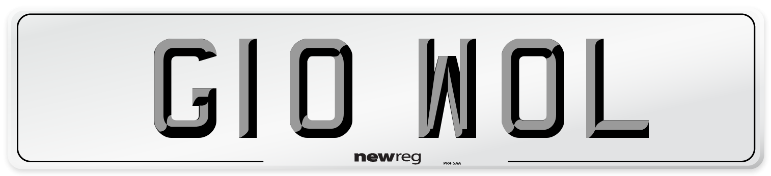 G10 WOL Front Number Plate