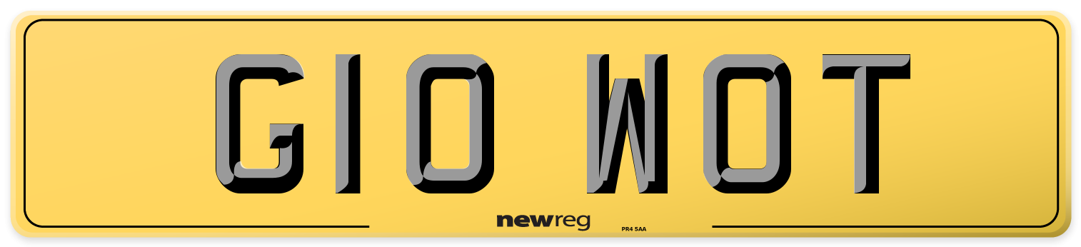 G10 WOT Rear Number Plate