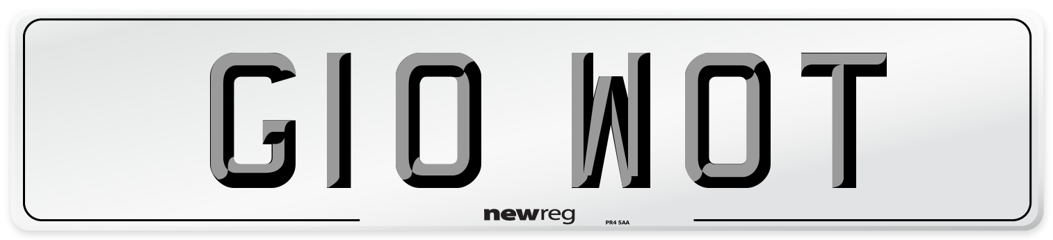 G10 WOT Front Number Plate