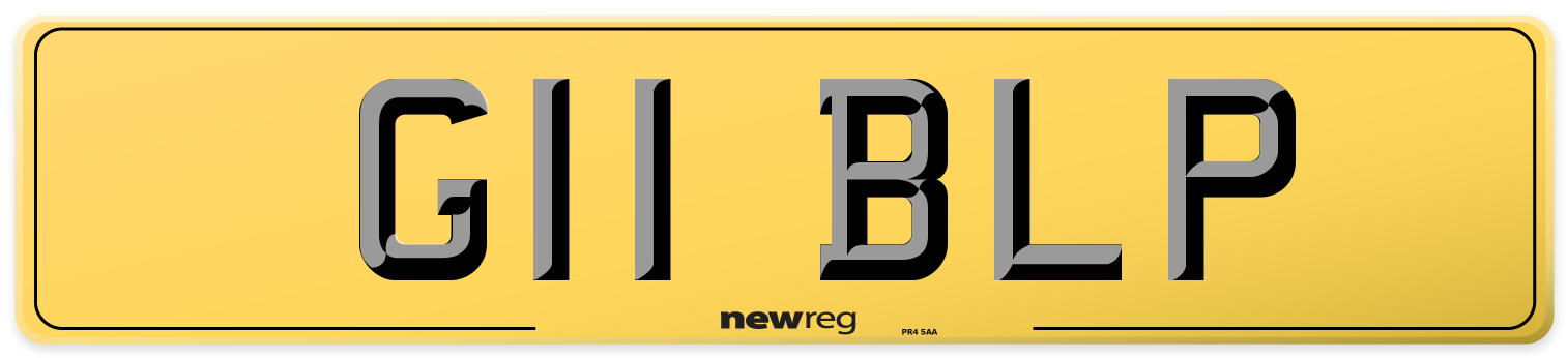 G11 BLP Rear Number Plate