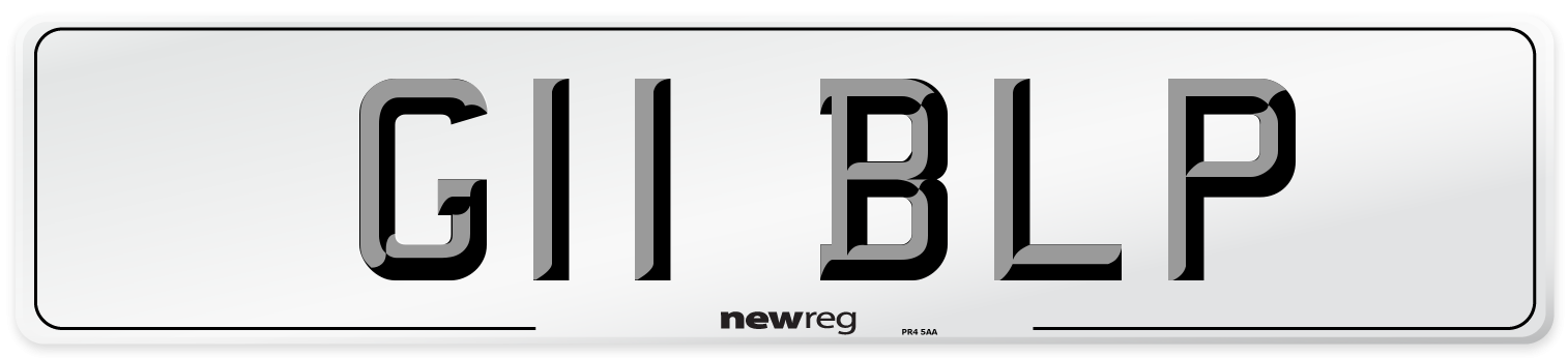 G11 BLP Front Number Plate