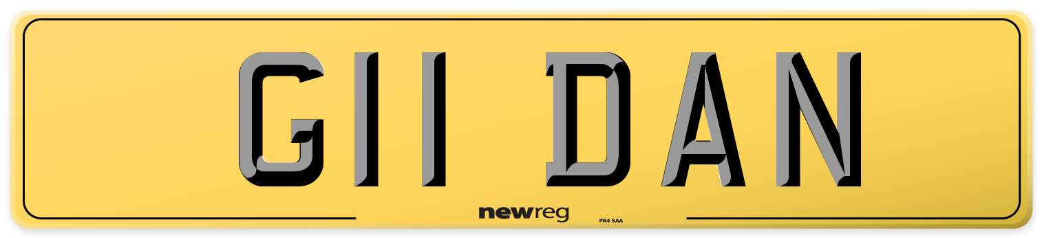 G11 DAN Rear Number Plate