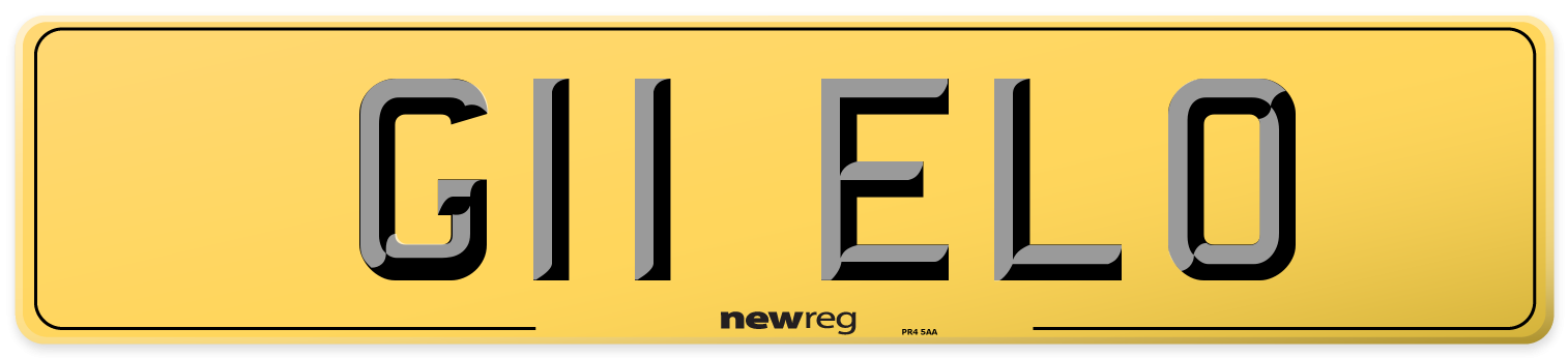 G11 ELO Rear Number Plate